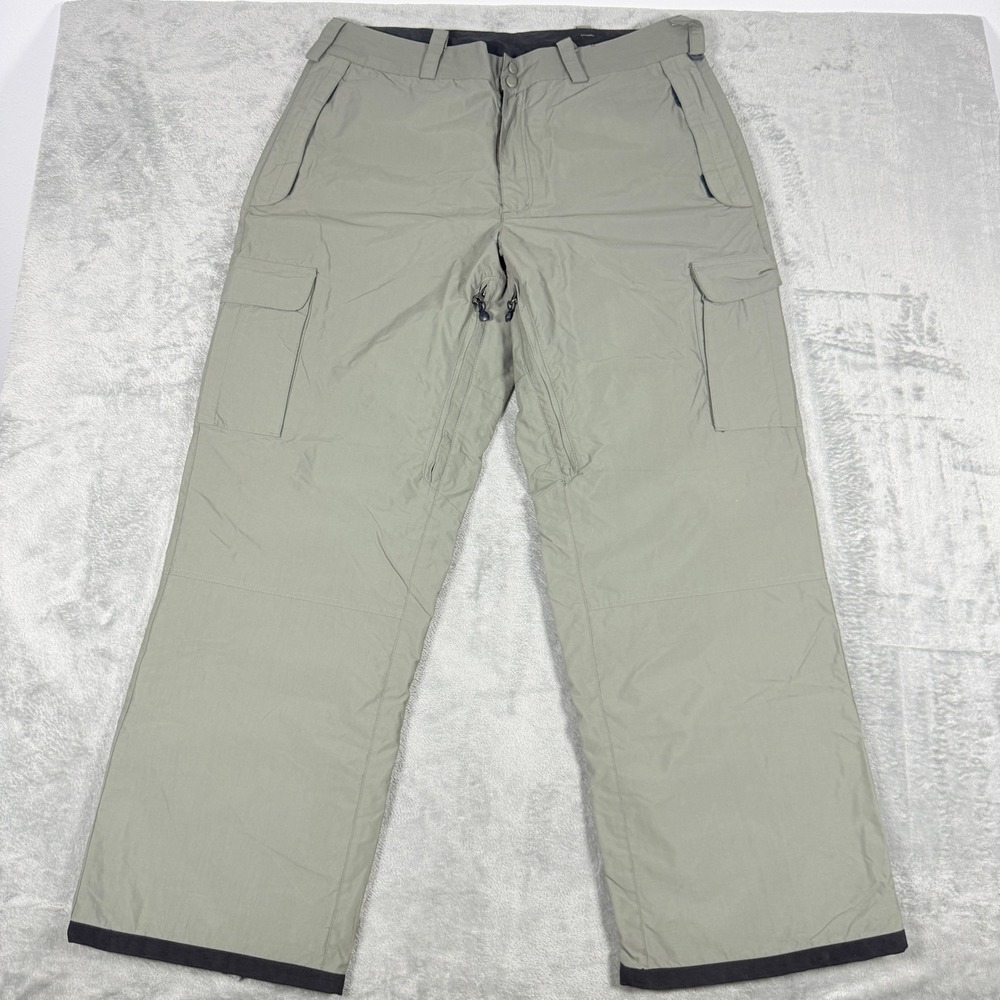 Bonfire Mens XL Snowboard Pants Silver Series Sage Green Waterproof Cargo